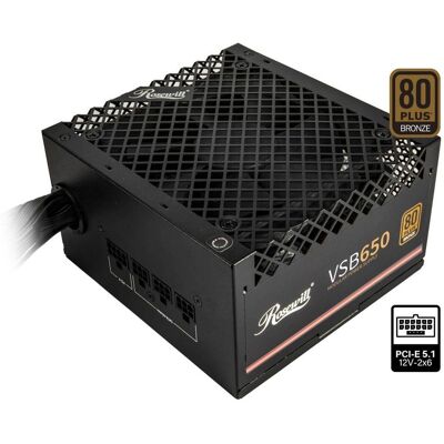 Rosewill - VSB 650W 80+ Bronze, ATX 3.0/3.1, Semi-Modular PSU, PCIe 5.1, 105°C Fan, 5 Year Warranty Rosewill - VSB 650W 80+ Bronze, ATX 3.0/3.1, Semi-Modular PSU, PCIe 5.1, 105°C Fan, 5 Year Warranty
