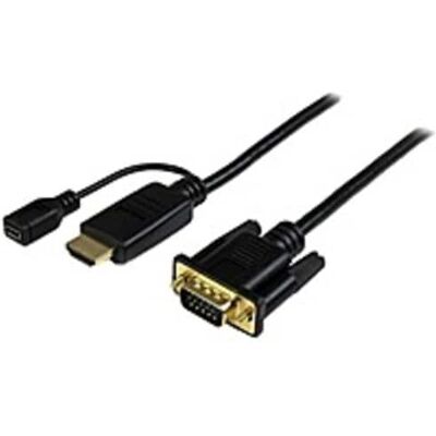 Startech - .com 6 ft HDMI to VGA Active Converter Cable - HDMI to VGA Adapter - 1920x1200 or 1080p - HDMI/VGA for Video Device, Mon - Black Startech - .com 6 ft HDMI to VGA Active Converter Cable - HDMI to VGA Adapter - 1920x1200 or 1080p - HDMI/VGA for Video Device, Mon - Black