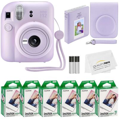 Fuji - Instax Mini 12 Instant Camera 60 Photo Prints Quality Photo Value Bundle Case Decoration Stickers Frames Photo Album - Lilac Purple Fuji - Instax Mini 12 Instant Camera 60 Photo Prints Quality Photo Value Bundle Case Decoration Stickers Frames Photo Album - Lilac Purple