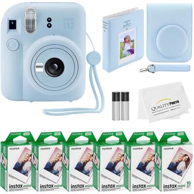 Fuji - Instax Mini 12 Instant Camera 60 Photo Prints Quality Photo Value Bundle Case Decoration Stickers Frames Photo Album - Pastel Blue Fuji - Instax Mini 12 Instant Camera 60 Photo Prints Quality Photo Value Bundle Case Decoration Stickers Frames Photo Album - Pastel Blue