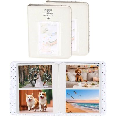 Unique Bargains - 2pcs Small Photo Album, 4x6 Inch Pockets Book with 16 Pages Holds 64 3-inch Photos for Fujifilm Travel - White Unique Bargains - 2pcs Small Photo Album, 4x6 Inch Pockets Book with 16 Pages Holds 64 3-inch Photos for Fujifilm Travel - White