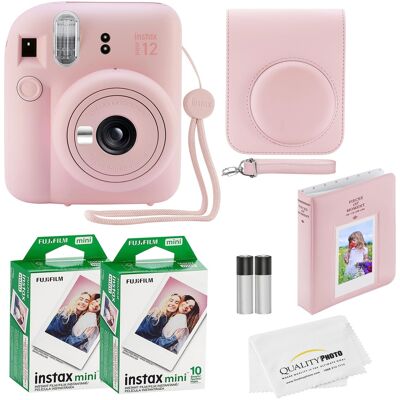 Fuji - Instax Mini 12 Instant Camera 20 Photo Prints Quality Photo Value Bundle Case Decoration Stickers Frames Photo Album - Blossom Pink Fuji - Instax Mini 12 Instant Camera 20 Photo Prints Quality Photo Value Bundle Case Decoration Stickers Frames Photo Album - Blossom Pink