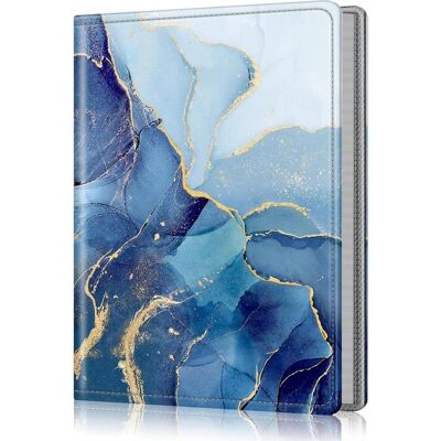 Kitcheniva - Portable Leather Wallet Photo Album 52 Photo Mini Capacity For 5x7 Photo - Ocean Marble Kitcheniva - Portable Leather Wallet Photo Album 52 Photo Mini Capacity For 5x7 Photo - Ocean Marble