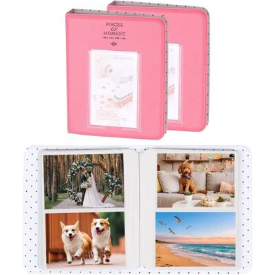 Unique Bargains - 2pcs Small Photo Album, 4x6 Inch Pockets Book with 16 Pages Holds 64 3-inch Photos for Fujifilm Travel - Bright Pink Unique Bargains - 2pcs Small Photo Album, 4x6 Inch Pockets Book with 16 Pages Holds 64 3-inch Photos for Fujifilm Travel - Bright Pink