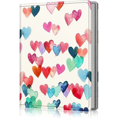 Kitcheniva - Portable Leather Wallet Photo Album 52 Photo Mini Capacity For 5x7 Photo - Raining Hearts Kitcheniva - Portable Leather Wallet Photo Album 52 Photo Mini Capacity For 5x7 Photo - Raining Hearts