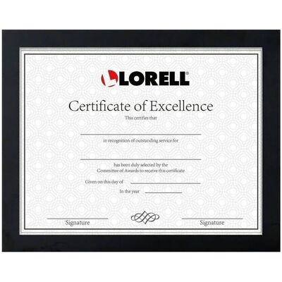 Lorell - Certificate Frame 8.50 x 11 Size Desktop Wall Mountable Vertical Horizontal Black Lorell - Certificate Frame 8.50 x 11 Size Desktop Wall Mountable Vertical Horizontal Black