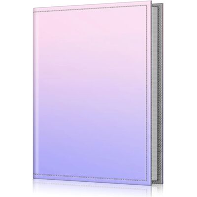 Kitcheniva - Portable Wallet Photo Album Leather Cover 52 Photo Capacity For 4x6 Photo - Purple/Pink Kitcheniva - Portable Wallet Photo Album Leather Cover 52 Photo Capacity For 4x6 Photo - Purple/Pink