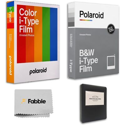 Polaroid - i-Type Color & B&W Film Bundle (16 Shots) + Black Photo Album (Holds 28 Prints) Polaroid - i-Type Color & B&W Film Bundle (16 Shots) + Black Photo Album (Holds 28 Prints)