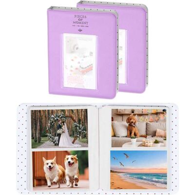 Unique Bargains - 2pcs Small Photo Album, 4x6 Inch Pockets Book with 16 Pages Holds 64 3-inch Photos for Fujifilm Travel - Purple Unique Bargains - 2pcs Small Photo Album, 4x6 Inch Pockets Book with 16 Pages Holds 64 3-inch Photos for Fujifilm Travel - Purple