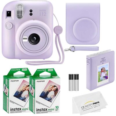 Fuji - Instax Mini 12 Instant Camera 20 Photo Prints Quality Photo Value Bundle Case Decoration Stickers Frames Photo Album - Lilac Purple Fuji - Instax Mini 12 Instant Camera 20 Photo Prints Quality Photo Value Bundle Case Decoration Stickers Frames Photo Album - Lilac Purple