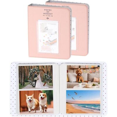 Unique Bargains - 2pcs Small Photo Album, 4x6 Inch Pockets Book with 16 Pages Holds 64 3-inch Photos for Fujifilm Travel - Pink Unique Bargains - 2pcs Small Photo Album, 4x6 Inch Pockets Book with 16 Pages Holds 64 3-inch Photos for Fujifilm Travel - Pink