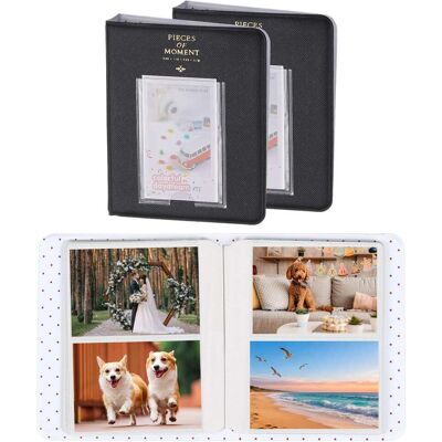 Unique Bargains - 2pcs Small Photo Album, 4x6 Inch Pockets Book with 16 Pages Holds 64 3-inch Photos for Fujifilm Travel - Black Unique Bargains - 2pcs Small Photo Album, 4x6 Inch Pockets Book with 16 Pages Holds 64 3-inch Photos for Fujifilm Travel - Black