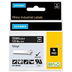 Dymo - Rhino Industrial 1805435 Vinyl Label Maker Tape, 1/2" x 18', (1805435) - White On Black Dymo - Rhino Industrial 1805435 Vinyl Label Maker Tape, 1/2" x 18', (1805435) - White On Black