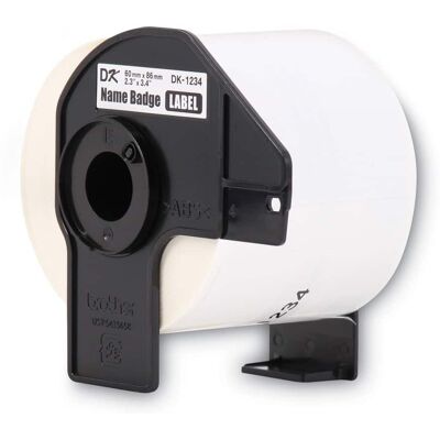 Brother - DK1234 2.3 in. x 3.4 in. Die-Cut Name Badge Labels - (1-Roll) - White Brother - DK1234 2.3 in. x 3.4 in. Die-Cut Name Badge Labels - (1-Roll) - White