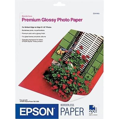 Epson - Glossy Photo Paper, 8" x 10", 20 Sheets/Pack - Bright White Epson - Glossy Photo Paper, 8" x 10", 20 Sheets/Pack - Bright White
