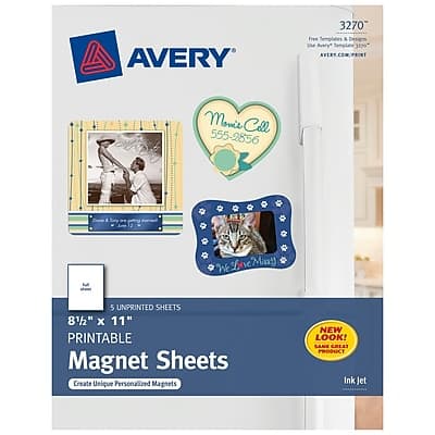 Avery - Inkjet Specialty Labels, 8.5" x 11", 5/Pack - White Avery - Inkjet Specialty Labels, 8.5" x 11", 5/Pack - White
