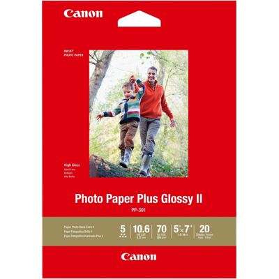 Canon - PP-301 Photo Plus II Glossy Photo 5.12" x 7.1" 20-Count Paper - White Canon - PP-301 Photo Plus II Glossy Photo 5.12" x 7.1" 20-Count Paper - White