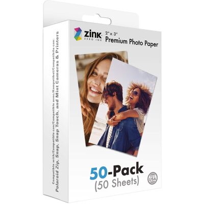 Zink - Photo Paper 2x3"(50 Pack) Compatible W/Polaroid Snap, Snap Touch, Zip & Cameras & Printers - Mint Zink - Photo Paper 2x3"(50 Pack) Compatible W/Polaroid Snap, Snap Touch, Zip & Cameras & Printers - Mint