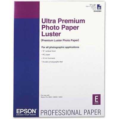 REMOVE - Epson Ultra Premium Photo Paper 17 x 22 inches Luster White - Pack of 25 REMOVE - Epson Ultra Premium Photo Paper 17 x 22 inches Luster White - Pack of 25