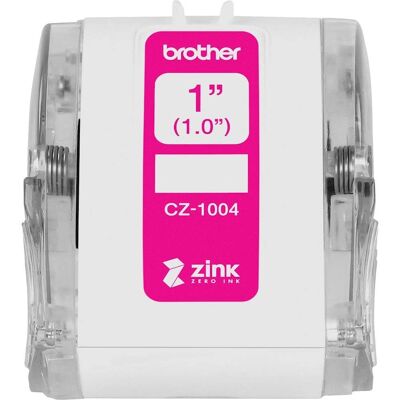 Brother - Genuine CZ-1004 1" x 16.4' Label Roll - White Brother - Genuine CZ-1004 1" x 16.4' Label Roll - White