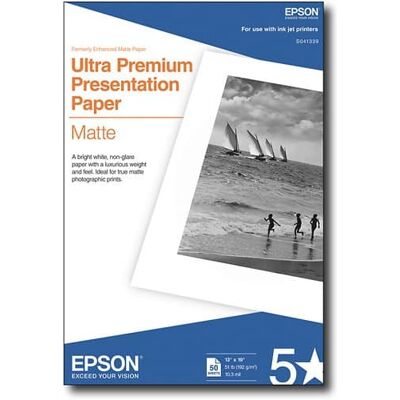 Epson - Professional Enhanced Matte Inkjet Paper, (Super B) 13 x 19, 50 Sheets - White Epson - Professional Enhanced Matte Inkjet Paper, (Super B) 13 x 19, 50 Sheets - White