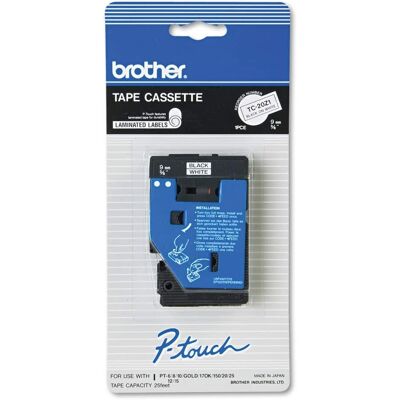 Brother - P-Touch TC20Z1 TC 0.37 in. x 25.2 ft. Tape Cartridge for P-Touch Labelers - Black on - White Brother - P-Touch TC20Z1 TC 0.37 in. x 25.2 ft. Tape Cartridge for P-Touch Labelers - Black on - White