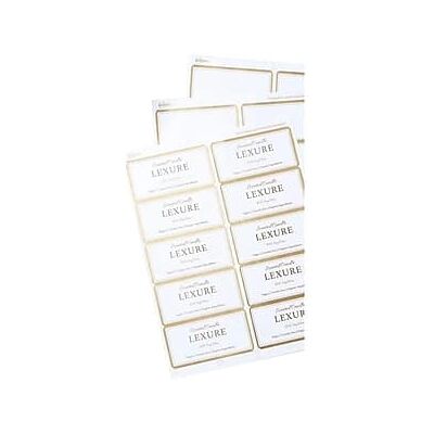 Avery - Laser/Inkjet Shipping Labels, 2" x 4", 100 Labels/Pack - Matte White with Metallic Gold Borders Avery - Laser/Inkjet Shipping Labels, 2" x 4", 100 Labels/Pack - Matte White with Metallic Gold Borders