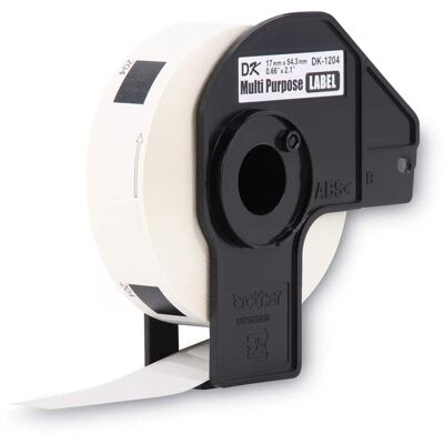 Brother - DK1204 0.66 in. x 2.1 in. Die-Cut Multipurpose Labels - (1-Roll) - White Brother - DK1204 0.66 in. x 2.1 in. Die-Cut Multipurpose Labels - (1-Roll) - White