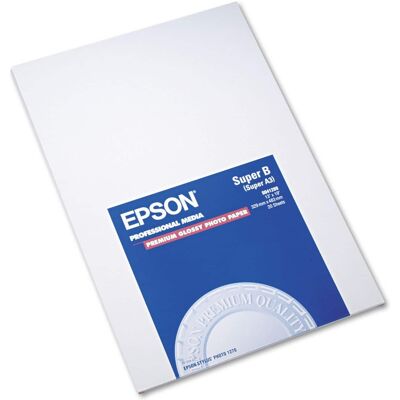 Epson - Premium Photo Paper 13 x 19 inches High-Gloss White - Pack of 20 Epson - Premium Photo Paper 13 x 19 inches High-Gloss White - Pack of 20