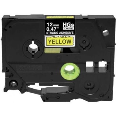Brother - HGES6315PK Genuine P-Touch, Pack Tape 0.47" (12mm) x 26.2ft (8m) Extra Strength Adhesive, Black on Yellow Brother - HGES6315PK Genuine P-Touch, Pack Tape 0.47" (12mm) x 26.2ft (8m) Extra Strength Adhesive, Black on Yellow