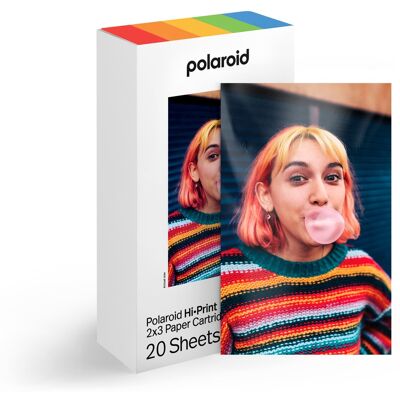 Polaroid - Hi·Print 2x3 Paper Cartridge - 20 Sheets - White Polaroid - Hi·Print 2x3 Paper Cartridge - 20 Sheets - White