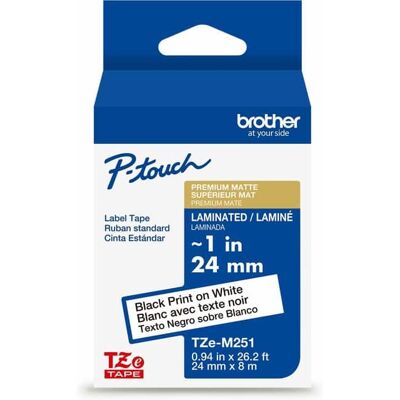 Brother - Ptouch Premium Laminated Tape - White Brother - Ptouch Premium Laminated Tape - White