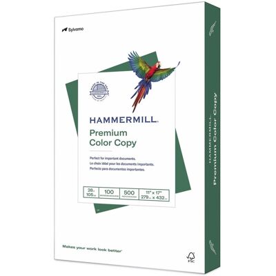 Hammermill - Premium Color Copy Print Paper, 100 Bright, 28 lb Bond Weight, 11 x 17, Photo White, 500 Sheets Hammermill - Premium Color Copy Print Paper, 100 Bright, 28 lb Bond Weight, 11 x 17, Photo White, 500 Sheets