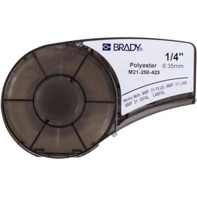 BRADY - People ID Label Cartridge for BMP21-PLUS Printer, White - 1/4" Width - Permanent Adhesive - Rectangle - Thermal BRADY - People ID Label Cartridge for BMP21-PLUS Printer, White - 1/4" Width - Permanent Adhesive - Rectangle - Thermal