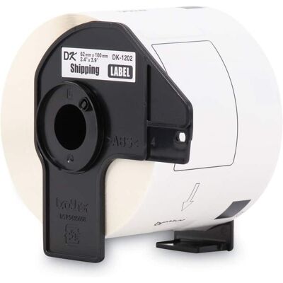 Brother - DK1202 2.4 in. x 3.9 in. Die-Cut Shipping Labels - (1-Roll) - White Brother - DK1202 2.4 in. x 3.9 in. Die-Cut Shipping Labels - (1-Roll) - White