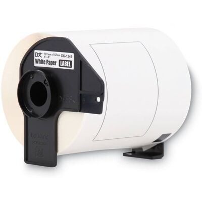 Brother - DK1241 4 in. x 6 in. Die-Cut Shipping Labels - (200 Labels/Roll) - White Brother - DK1241 4 in. x 6 in. Die-Cut Shipping Labels - (200 Labels/Roll) - White