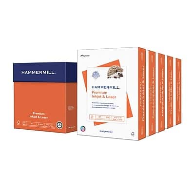 Hammermill - Premium Inkjet & Laser 8.5" x 11" Multipurpose Paper, 24 lbs., 97 Brightness, 2500 Sheets/Carton - White Hammermill - Premium Inkjet & Laser 8.5" x 11" Multipurpose Paper, 24 lbs., 97 Brightness, 2500 Sheets/Carton - White
