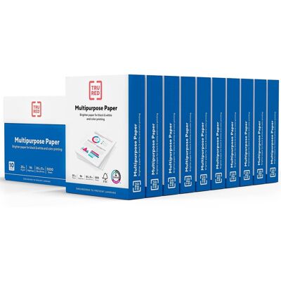 TruRed - TRU RED™ 8.5" x 11" Multipurpose Paper, 20 lbs., 96 Brightness, 500 Sheets/Ream, 10 Reams/Carton (TR56962) - White TruRed - TRU RED™ 8.5" x 11" Multipurpose Paper, 20 lbs., 96 Brightness, 500 Sheets/Ream, 10 Reams/Carton (TR56962) - White
