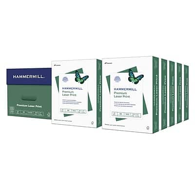 Hammermill - Premium 8.5" x 11" Laser Paper, 24 lbs., 98 Brightness, 5000 Sheets/Carton - White Hammermill - Premium 8.5" x 11" Laser Paper, 24 lbs., 98 Brightness, 5000 Sheets/Carton - White