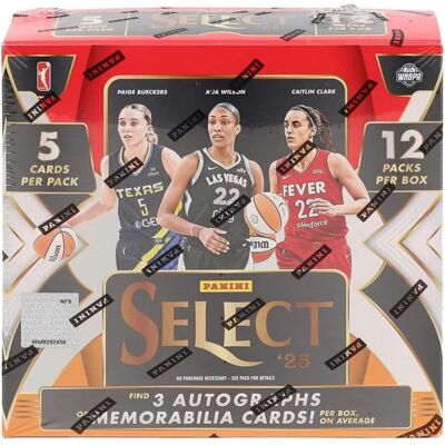 2025 Panini Select WNBA Basketball Hobby Trading Card Box (3 Autographs or Memorabilia Cards Per Box) 2025 Panini Select WNBA Basketball Hobby Trading Card Box (3 Autographs or Memorabilia Cards Per Box)