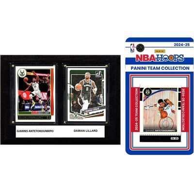 C&I Collectibles - Milwaukee Bucks 6" x 8" Player Plaque & 2024-25 Team Trading Card Set - Multicolor C&I Collectibles - Milwaukee Bucks 6" x 8" Player Plaque & 2024-25 Team Trading Card Set - Multicolor
