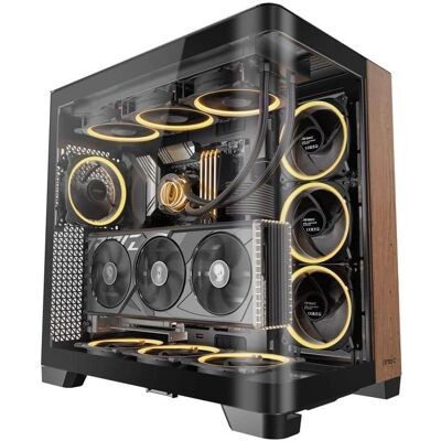 Antec - C8 Curve Wood, Curved Glass, Dual-Chamber, Type-C, 360mm Radiator, RTX 40 Compatible Full-Tower - Wood Antec - C8 Curve Wood, Curved Glass, Dual-Chamber, Type-C, 360mm Radiator, RTX 40 Compatible Full-Tower - Wood