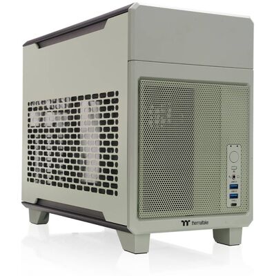 Thermaltake - TR100 SFF mITX Mini Tower PC Case with PCIe 4.0 Riser Cable Included - Matcha Green Thermaltake - TR100 SFF mITX Mini Tower PC Case with PCIe 4.0 Riser Cable Included - Matcha Green