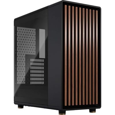 Fractal Design - North Charcoal Black Chassis with Walnut Front and Dark Tinted TG Side Panel Mid-Tower PC Case - Black Fractal Design - North Charcoal Black Chassis with Walnut Front and Dark Tinted TG Side Panel Mid-Tower PC Case - Black