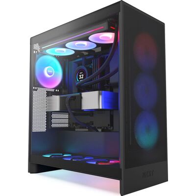 NZXT - H7 Flow 2024 Mid-Tower ATX PC Case with RGB Fans - Black NZXT - H7 Flow 2024 Mid-Tower ATX PC Case with RGB Fans - Black