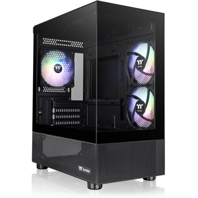 Thermaltake - View 170 TG ARGB Micro-ATX Mid-Tower PC Case - Black Thermaltake - View 170 TG ARGB Micro-ATX Mid-Tower PC Case - Black