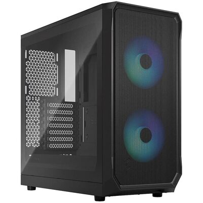 Fractal Design - Focus 2 RGB Black ATX mATX Mini ITX Clear Tinted Tempered Glass Mid Tower Computer Case - Black Fractal Design - Focus 2 RGB Black ATX mATX Mini ITX Clear Tinted Tempered Glass Mid Tower Computer Case - Black