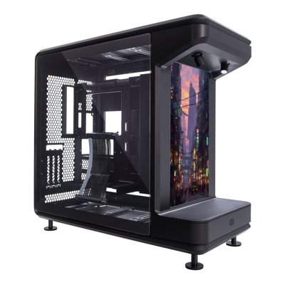 Cooler Master - masterframe 360 stage lcd open-frame atx pc case, front lcd displa - Black Cooler Master - masterframe 360 stage lcd open-frame atx pc case, front lcd displa - Black