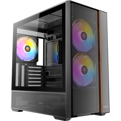 Antec - FLUX Rear, 5 PWM Fans, F-LUX Platform, Wood Accents, Tempered Glass, 360mm Radiator, ATX Mid-Tower Case - Premium Wood Accents Antec - FLUX Rear, 5 PWM Fans, F-LUX Platform, Wood Accents, Tempered Glass, 360mm Radiator, ATX Mid-Tower Case - Premium Wood Accents
