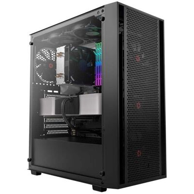 Rosewill - ATX Mid Tower Gaming Case, Tempered Glass, 4x 120mm PWM Fans, 360mm AIO, 340mm GPU, 160mm CPU Cooler - Black Rosewill - ATX Mid Tower Gaming Case, Tempered Glass, 4x 120mm PWM Fans, 360mm AIO, 340mm GPU, 160mm CPU Cooler - Black